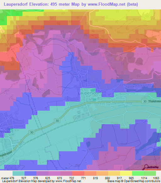 Laupersdorf,Switzerland Elevation Map