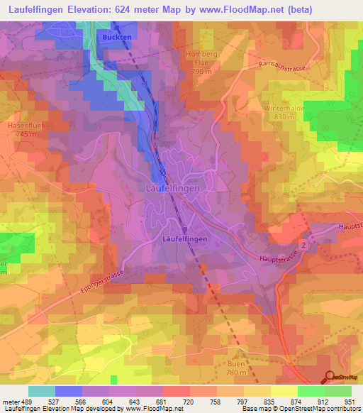 Laufelfingen,Switzerland Elevation Map