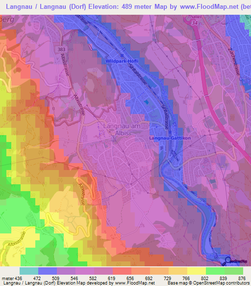 Langnau / Langnau (Dorf),Switzerland Elevation Map