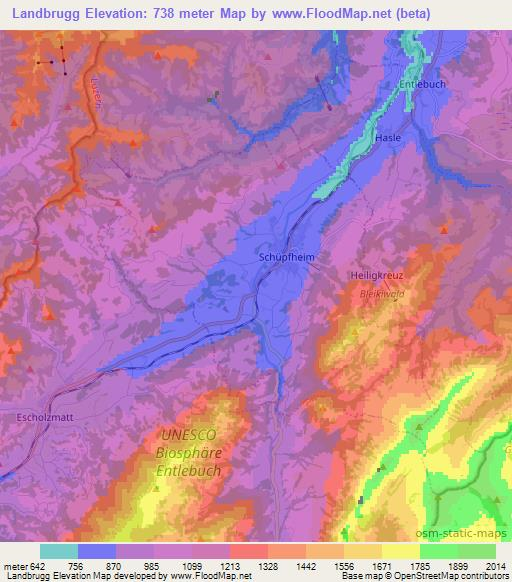 Landbrugg,Switzerland Elevation Map