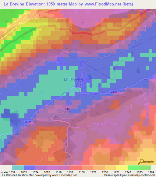 La Brevine,Switzerland Elevation Map