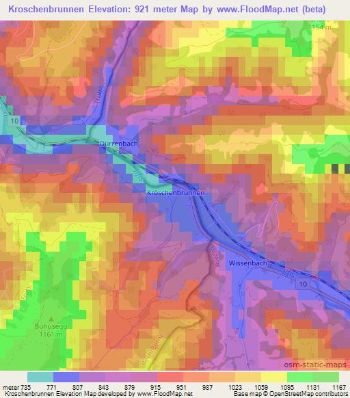 Kroschenbrunnen,Switzerland Elevation Map