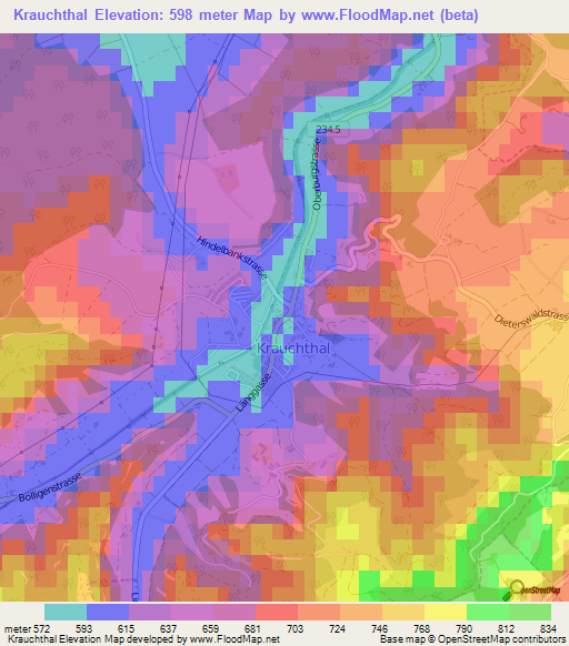 Krauchthal,Switzerland Elevation Map