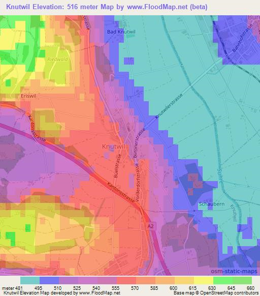 Knutwil,Switzerland Elevation Map