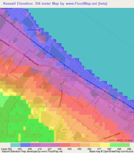 Kesswil,Switzerland Elevation Map