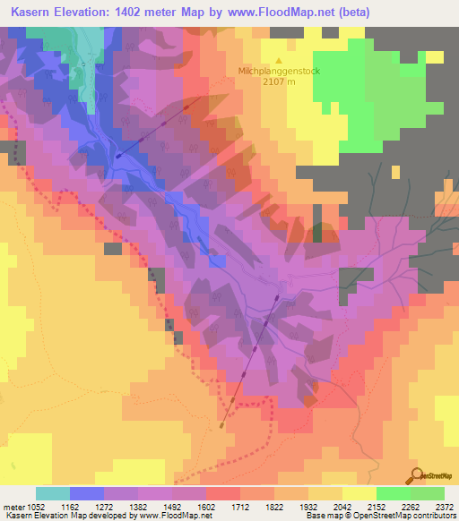 Kasern,Switzerland Elevation Map