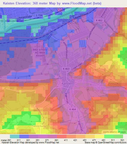 Kaisten,Switzerland Elevation Map