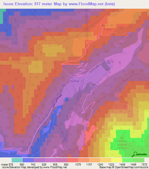 Isone,Switzerland Elevation Map