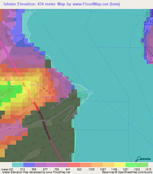 Isleten,Switzerland Elevation Map