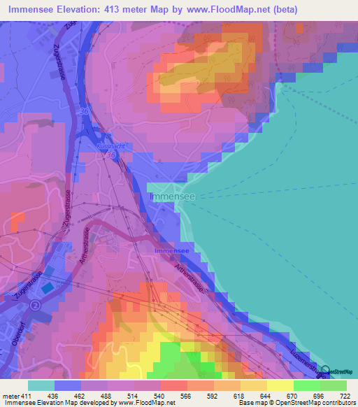 Immensee,Switzerland Elevation Map