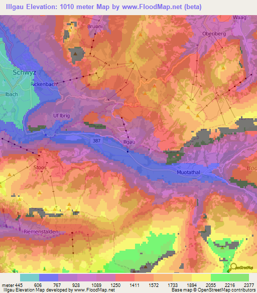 Illgau,Switzerland Elevation Map