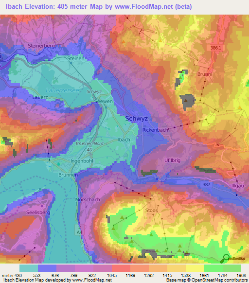 Ibach,Switzerland Elevation Map