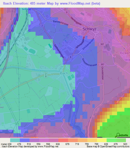 Ibach,Switzerland Elevation Map