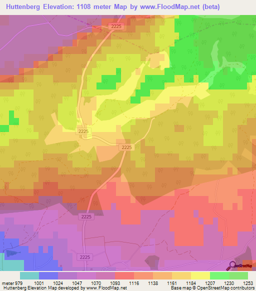 Huttenberg,Switzerland Elevation Map
