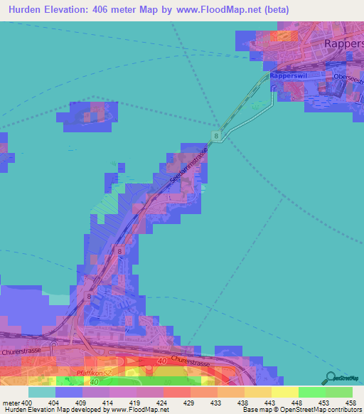 Hurden,Switzerland Elevation Map