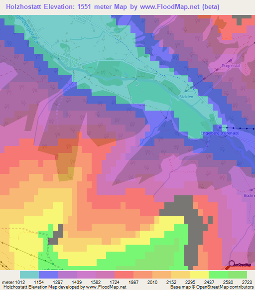 Holzhostatt,Switzerland Elevation Map