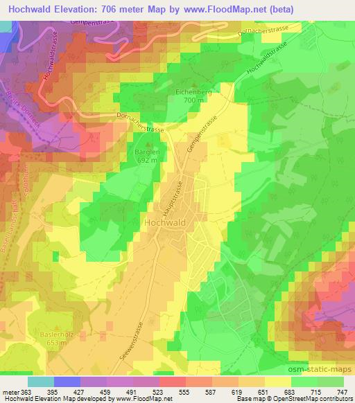 Hochwald,Switzerland Elevation Map