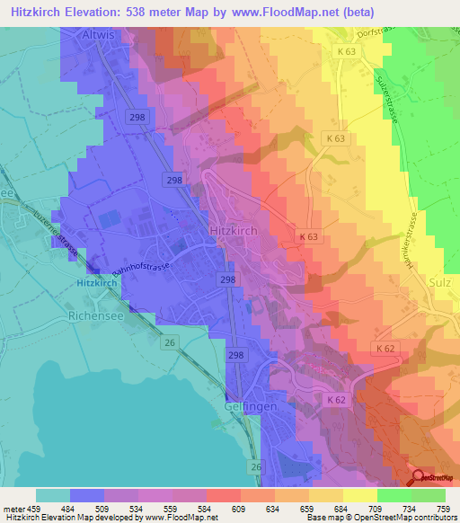 Hitzkirch,Switzerland Elevation Map