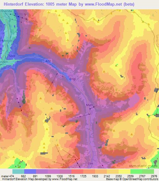 Hinterdorf,Switzerland Elevation Map