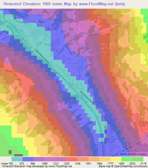 Hinterdorf,Switzerland Elevation Map