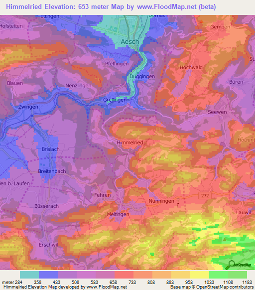 Himmelried,Switzerland Elevation Map