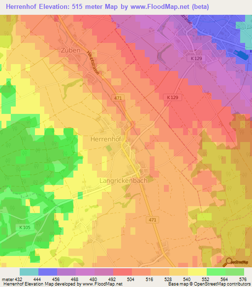 Herrenhof,Switzerland Elevation Map