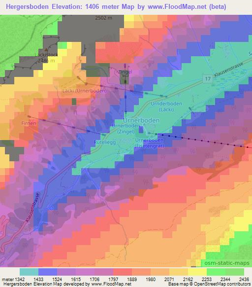 Hergersboden,Switzerland Elevation Map