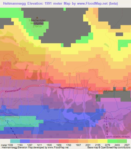 Heitmannsegg,Switzerland Elevation Map