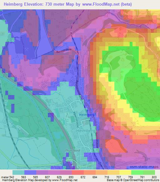 Heimberg,Switzerland Elevation Map