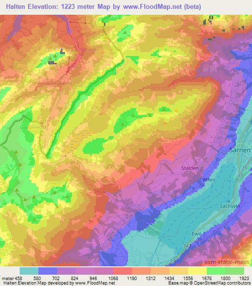 Halten,Switzerland Elevation Map