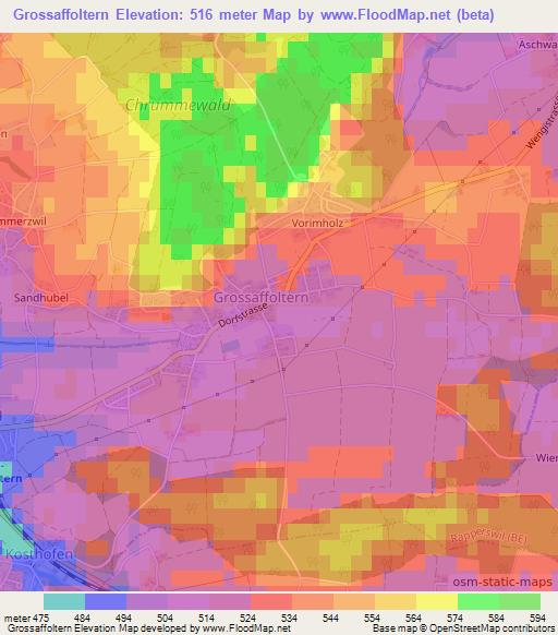 Grossaffoltern,Switzerland Elevation Map