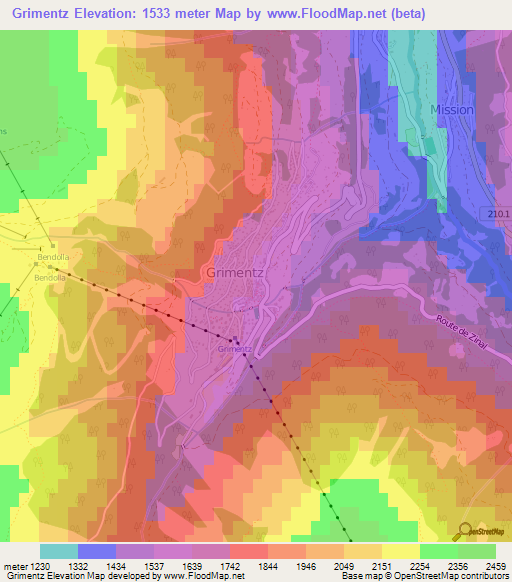 Grimentz,Switzerland Elevation Map