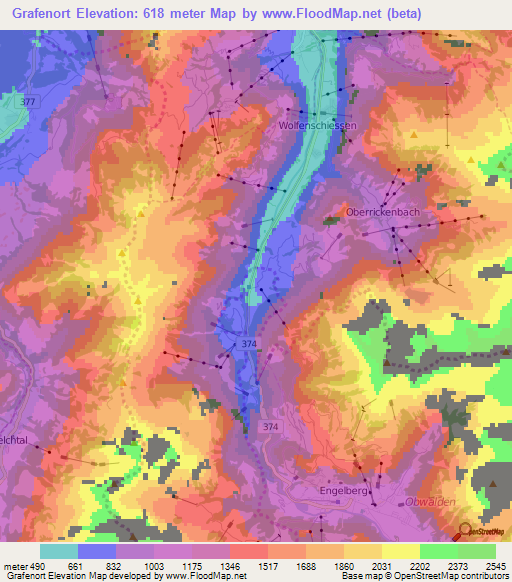 Grafenort,Switzerland Elevation Map