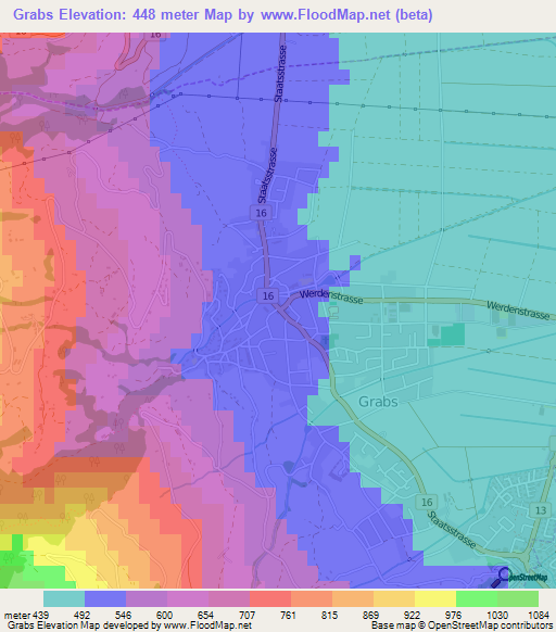 Grabs,Switzerland Elevation Map