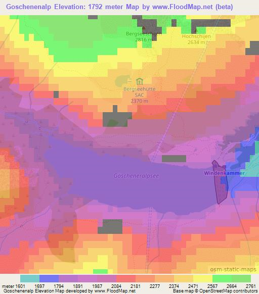 Goschenenalp,Switzerland Elevation Map