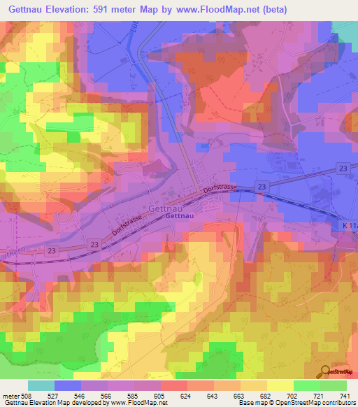 Gettnau,Switzerland Elevation Map