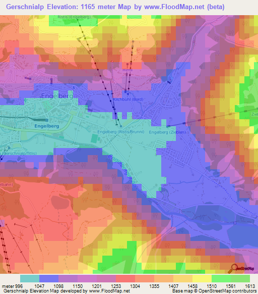 Gerschnialp,Switzerland Elevation Map