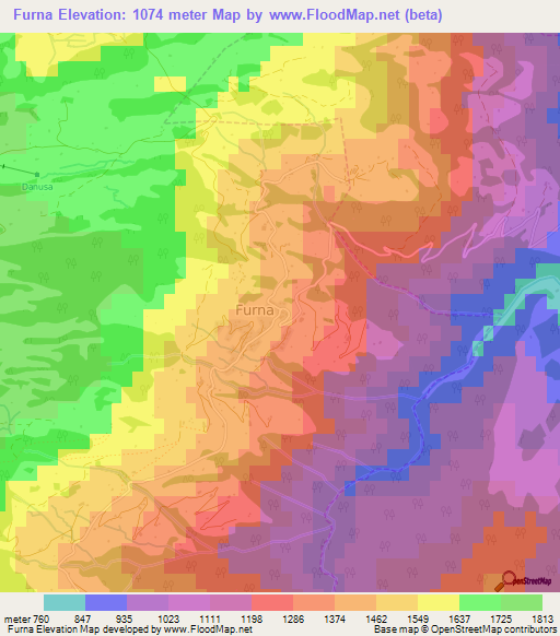 Furna,Switzerland Elevation Map