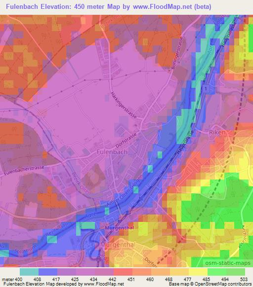 Fulenbach,Switzerland Elevation Map