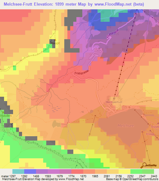 Melchsee-Frutt,Switzerland Elevation Map