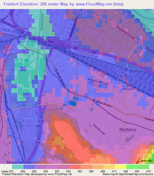 Freidorf,Switzerland Elevation Map