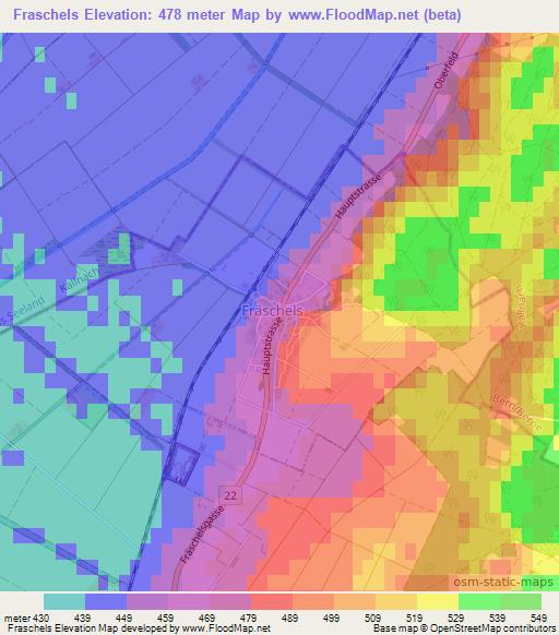 Fraschels,Switzerland Elevation Map