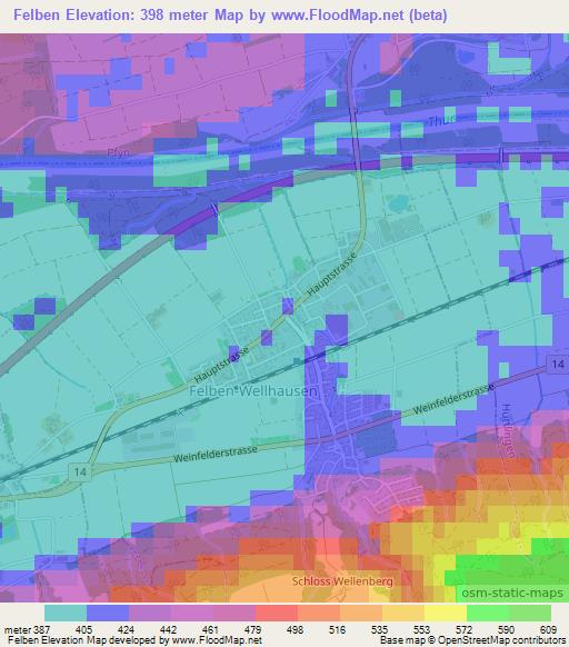 Felben,Switzerland Elevation Map