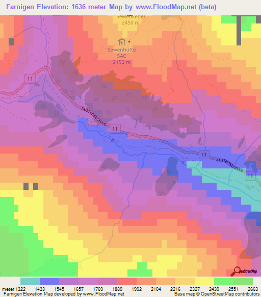 Farnigen,Switzerland Elevation Map