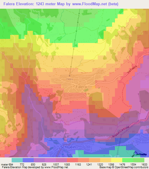 Falera,Switzerland Elevation Map