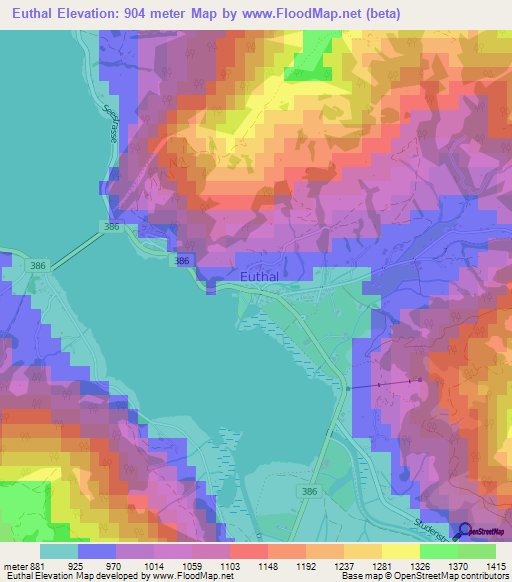 Euthal,Switzerland Elevation Map