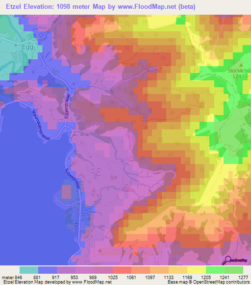 Etzel,Switzerland Elevation Map