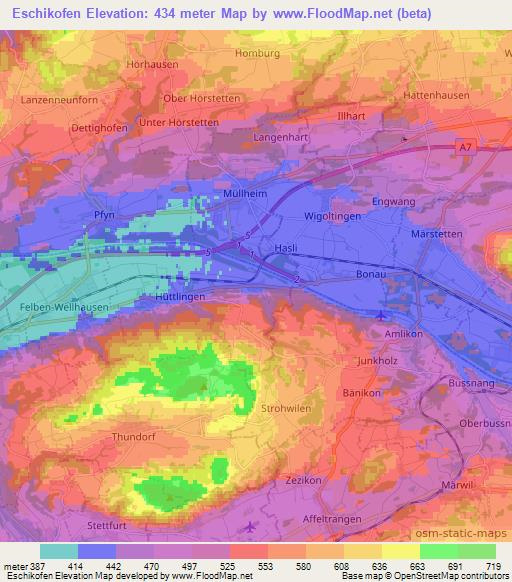 Eschikofen,Switzerland Elevation Map