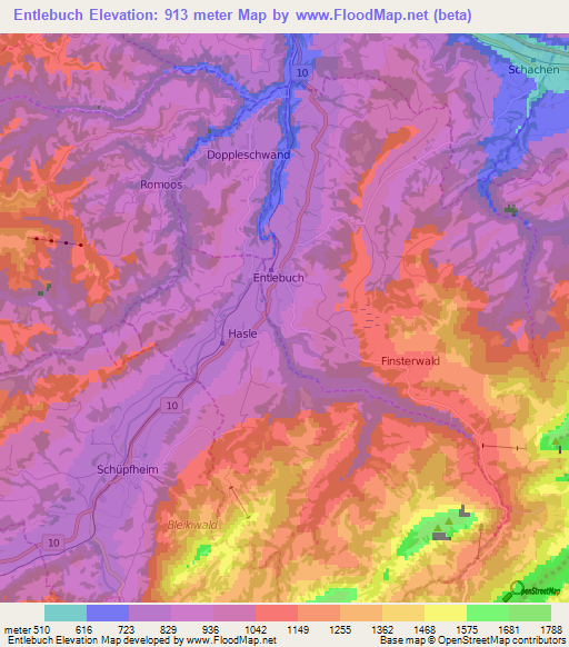 Entlebuch,Switzerland Elevation Map