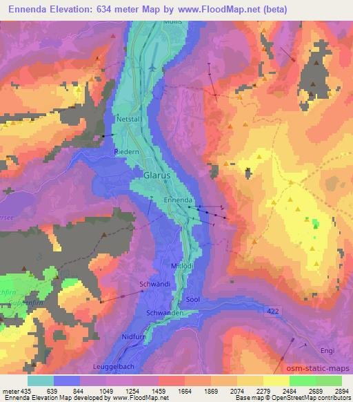 Ennenda,Switzerland Elevation Map